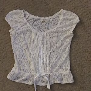 Hollister L cream lace summer top